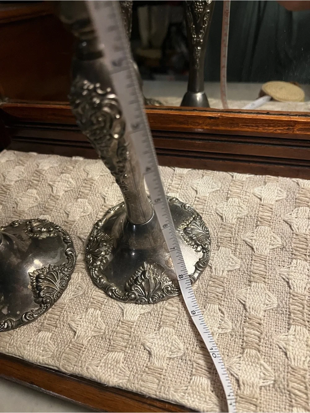 GODINGER Classic Vintage Silver Plated Baroque Candlestick Holders Set of 2 GUC